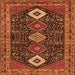Serging Thickness of Persian Orange Traditional Rug, tr3209org