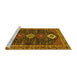 Sideview of Machine Washable Persian Yellow Traditional Rug, wshtr3209yw