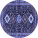 Round Persian Blue Traditional Rug, tr3209blu