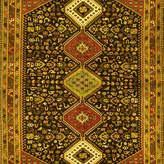Machine Washable Persian Yellow Traditional Rug, wshtr3209yw