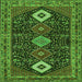 Round Machine Washable Persian Green Traditional Area Rugs, wshtr3209grn