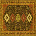 Square Persian Yellow Traditional Rug, tr3209yw