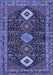 Machine Washable Persian Blue Traditional Rug, wshtr3209blu