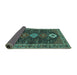 Sideview of Persian Turquoise Traditional Rug, tr3209turq