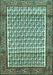 Machine Washable Persian Turquoise Traditional Area Rugs, wshtr320turq