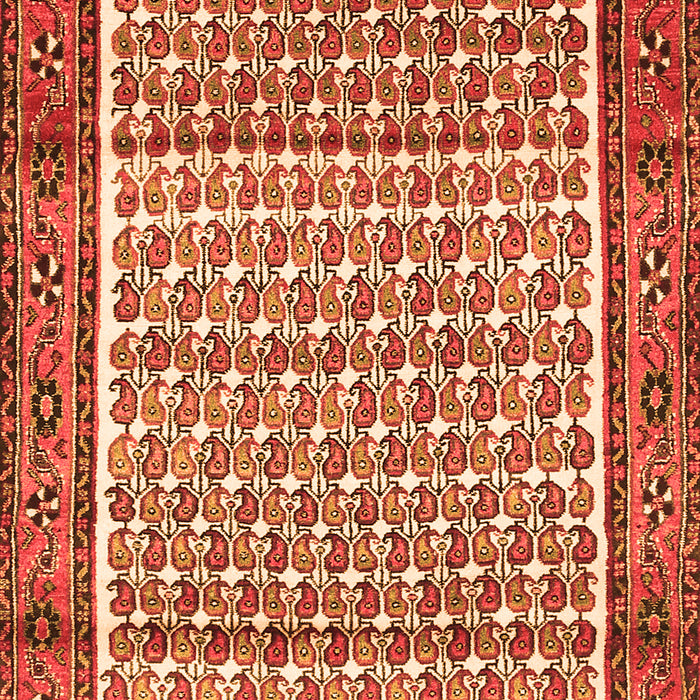 Serging Thickness of Machine Washable Persian Orange Traditional Area Rugs, wshtr320org