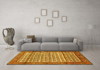 Machine Washable Persian Yellow Traditional Rug, wshtr320yw