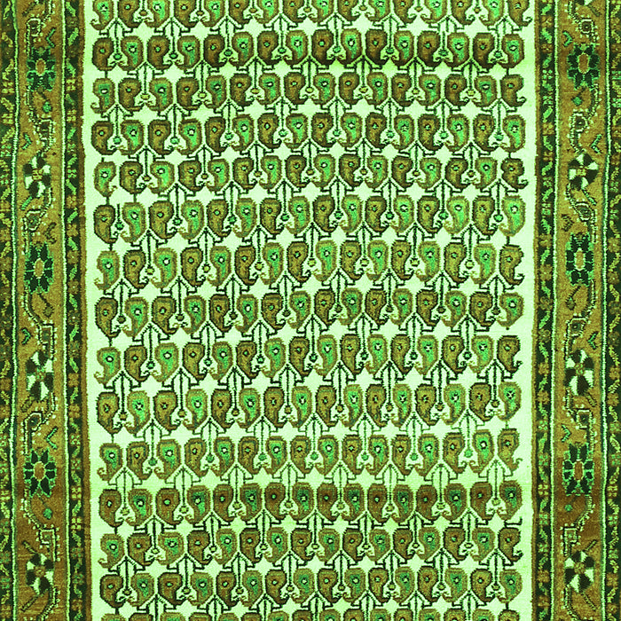 Serging Thickness of Machine Washable Persian Green Traditional Area Rugs, wshtr320grn