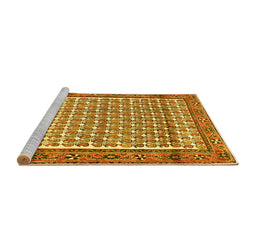 Sideview of Machine Washable Persian Yellow Traditional Rug, wshtr320yw