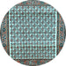 Round Machine Washable Persian Light Blue Traditional Rug, wshtr320lblu