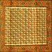 Square Machine Washable Persian Yellow Traditional Rug, wshtr320yw