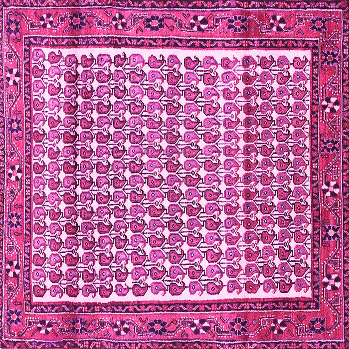 Square Machine Washable Persian Pink Traditional Rug, wshtr320pnk