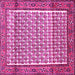 Square Machine Washable Persian Pink Traditional Rug, wshtr320pnk