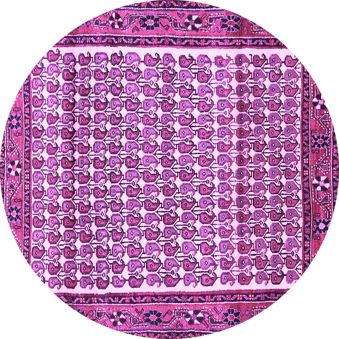 Round Machine Washable Persian Purple Traditional Area Rugs, wshtr320pur