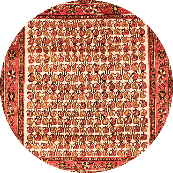 Machine Washable Persian Orange Traditional Area Rugs, wshtr320org