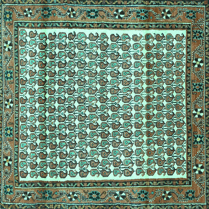 Square Persian Turquoise Traditional Rug, tr320turq