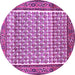 Round Persian Purple Traditional Rug, tr320pur