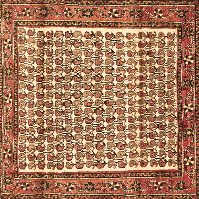 Square Machine Washable Persian Brown Traditional Rug, wshtr320brn