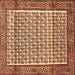 Square Machine Washable Persian Brown Traditional Rug, wshtr320brn