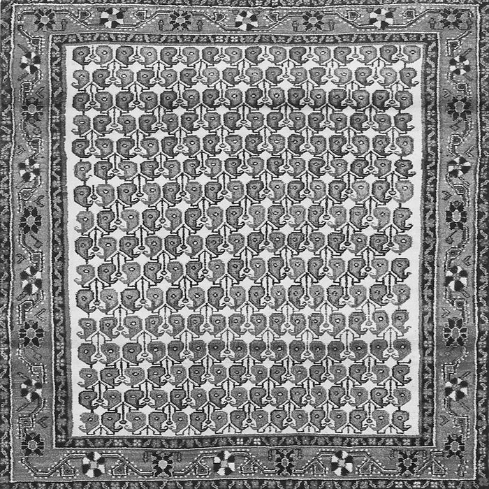 Round Machine Washable Persian Gray Traditional Rug, wshtr320gry