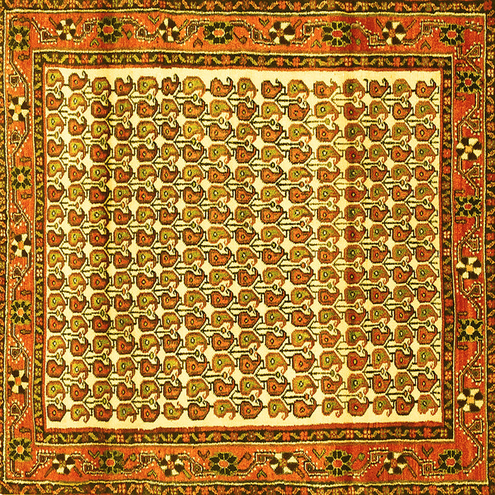 Square Persian Yellow Traditional Rug, tr320yw