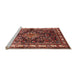 Sideview of Machine Washable Traditional Saffron Red Rug, wshtr321