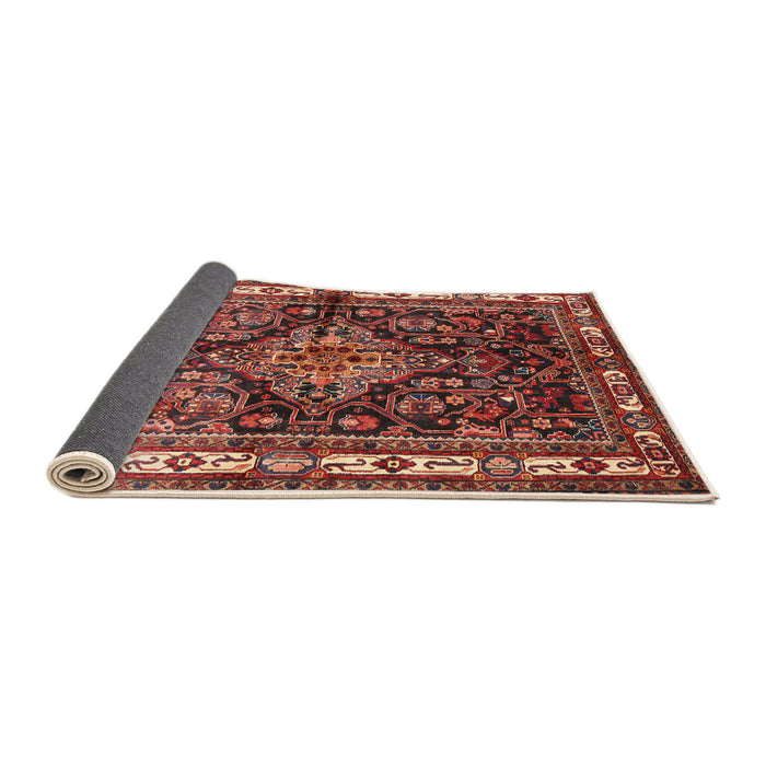 Sideview of Traditional Saffron Red Persian Rug, tr321