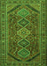 Serging Thickness of Machine Washable Persian Green Traditional Area Rugs, wshtr3210grn