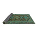 Sideview of Persian Turquoise Traditional Rug, tr3210turq