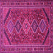 Square Machine Washable Persian Pink Traditional Rug, wshtr3210pnk