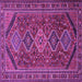 Square Machine Washable Persian Purple Traditional Area Rugs, wshtr3210pur