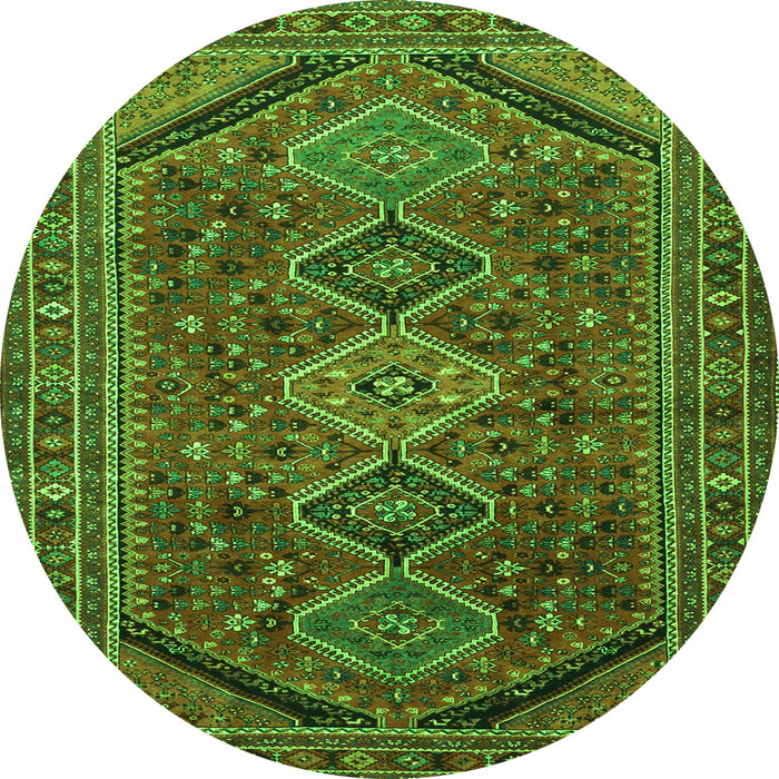 Square Persian Green Traditional Rug, tr3210grn
