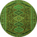 Square Persian Green Traditional Rug, tr3210grn