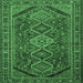 Square Machine Washable Persian Emerald Green Traditional Area Rugs, wshtr3210emgrn