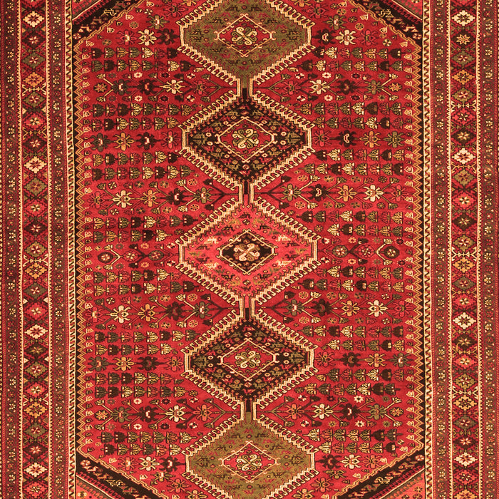Serging Thickness of Machine Washable Persian Orange Traditional Area Rugs, wshtr3210org
