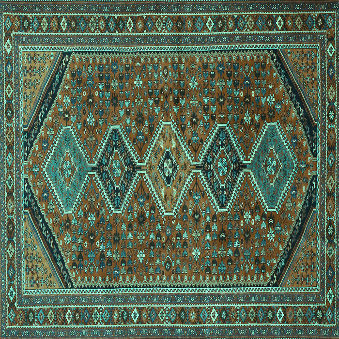 Square Machine Washable Persian Turquoise Traditional Area Rugs, wshtr3210turq