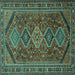 Square Machine Washable Persian Turquoise Traditional Area Rugs, wshtr3210turq