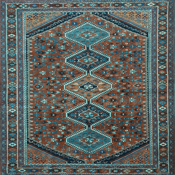 Square Machine Washable Persian Light Blue Traditional Rug, wshtr3210lblu
