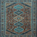 Square Machine Washable Persian Light Blue Traditional Rug, wshtr3210lblu