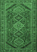 Machine Washable Persian Emerald Green Traditional Area Rugs, wshtr3210emgrn