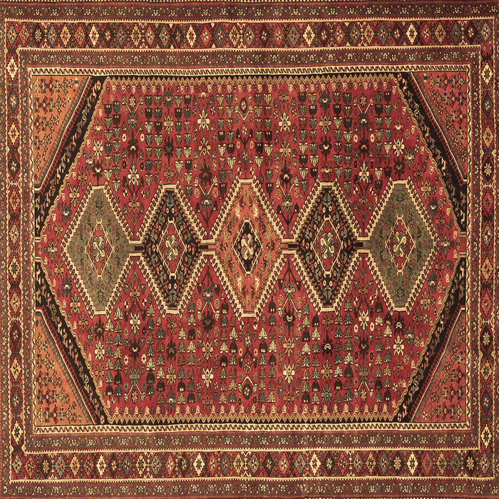 Square Persian Brown Traditional Rug, tr3210brn