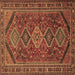 Square Persian Brown Traditional Rug, tr3210brn