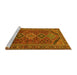 Sideview of Machine Washable Persian Yellow Traditional Rug, wshtr3210yw