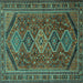 Square Persian Turquoise Traditional Rug, tr3210turq