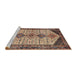 Sideview of Machine Washable Traditional Red Brown Rug, wshtr3211