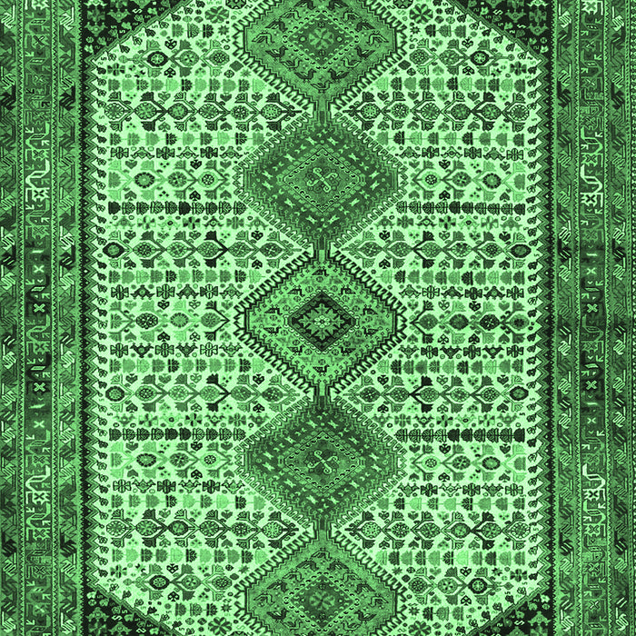 Machine Washable Persian Emerald Green Traditional Area Rugs, wshtr3211emgrn