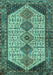 Machine Washable Persian Turquoise Traditional Area Rugs, wshtr3211turq