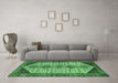 Machine Washable Persian Emerald Green Traditional Area Rugs in a Living Room,, wshtr3211emgrn