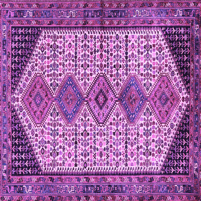 Square Persian Purple Traditional Rug, tr3211pur