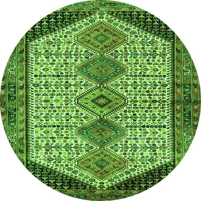 Square Persian Green Traditional Rug, tr3211grn